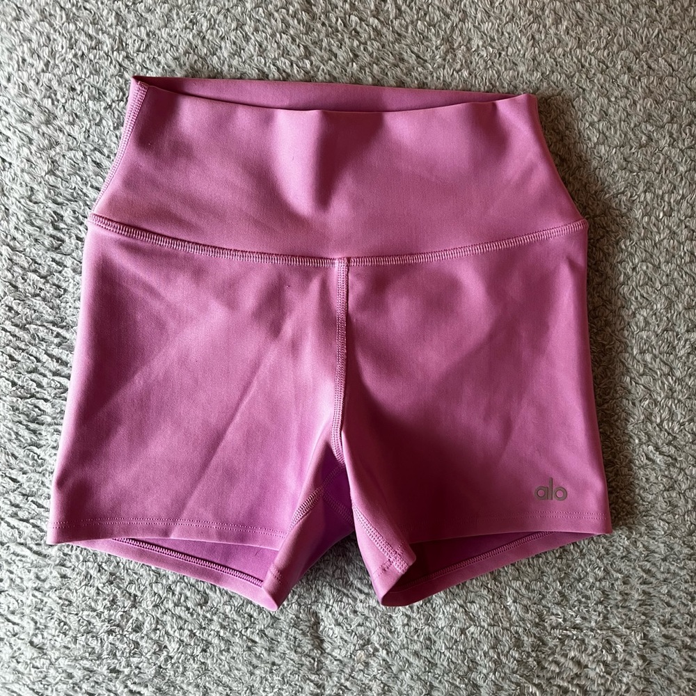 ALO YOGA Purple High Waisted Shorts